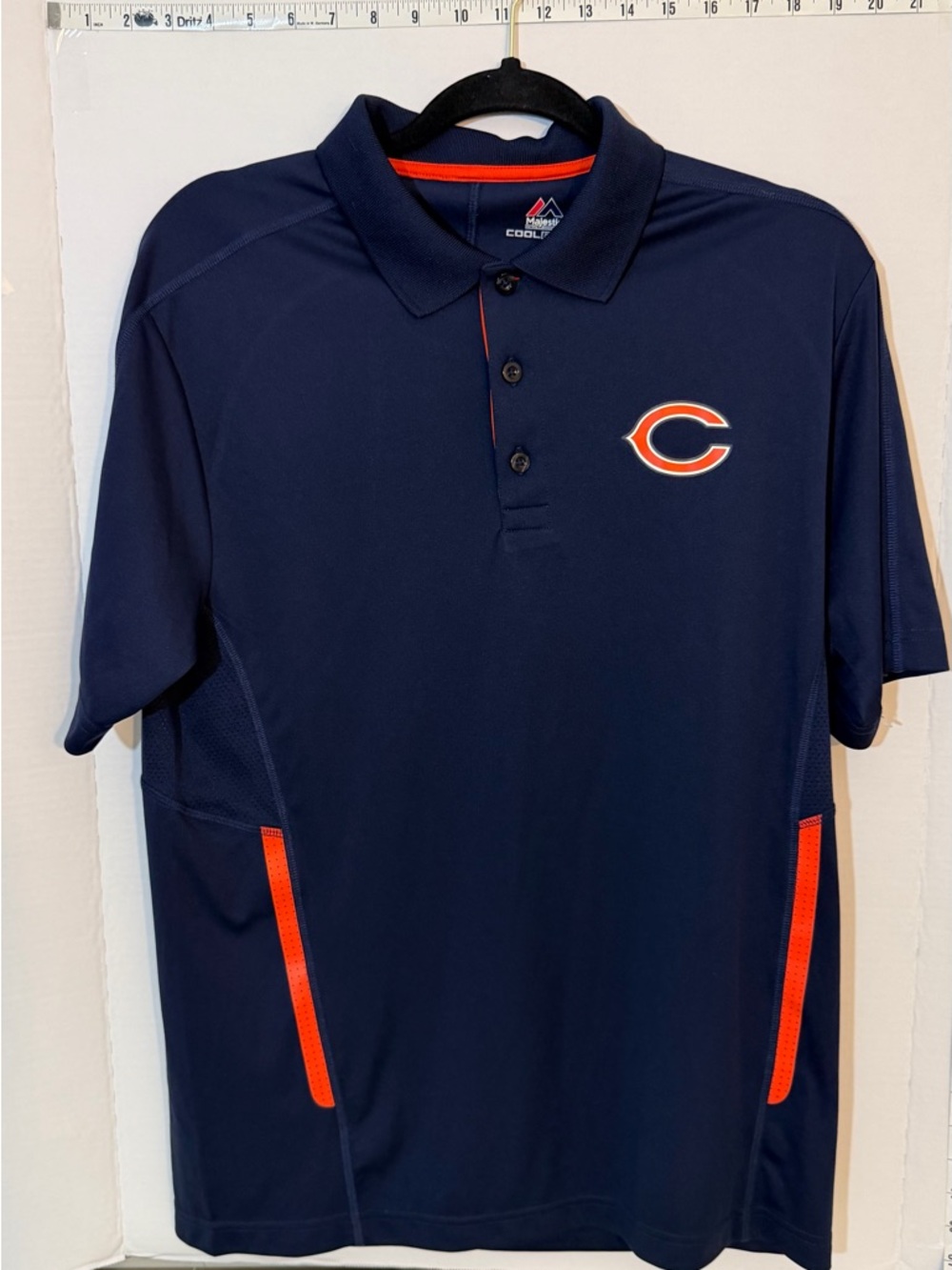Majestic Navy Polo with Orange BEARS Logo